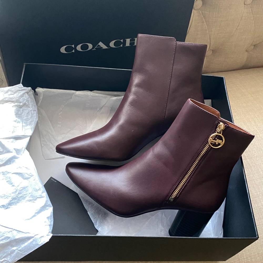 COACH Leather Ankle Bootie